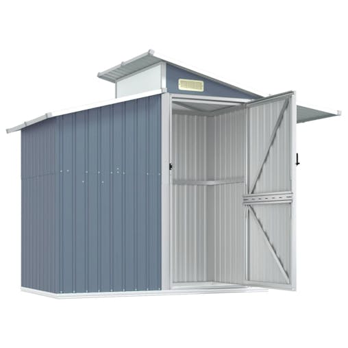 NNEVL Garden Shed Grey 270x130x208.5 cm Galvanised Steel