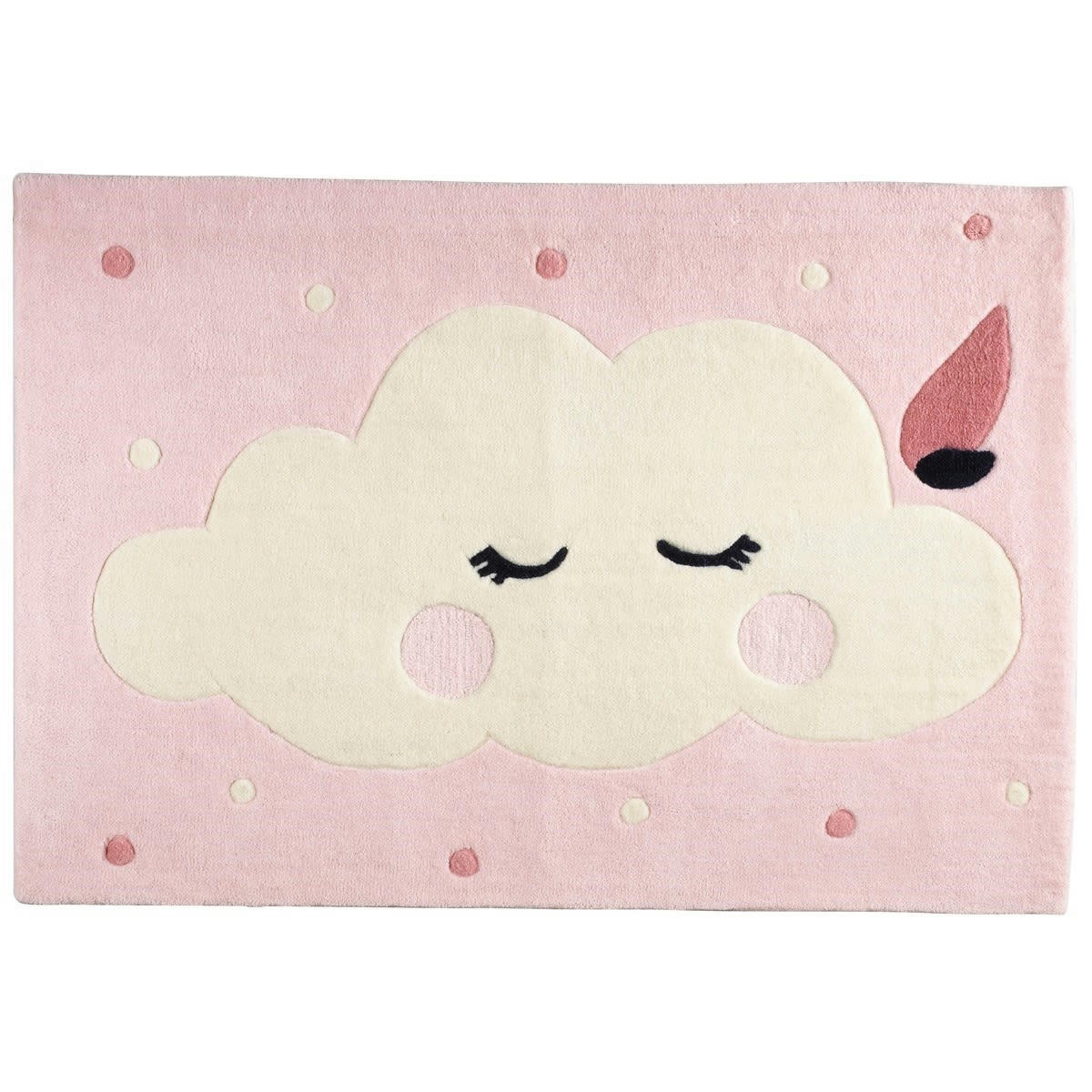 MISS FLEUR DE LUNE - Tapis de chambre Nuage  taille 130x90cm en acrylique Rose