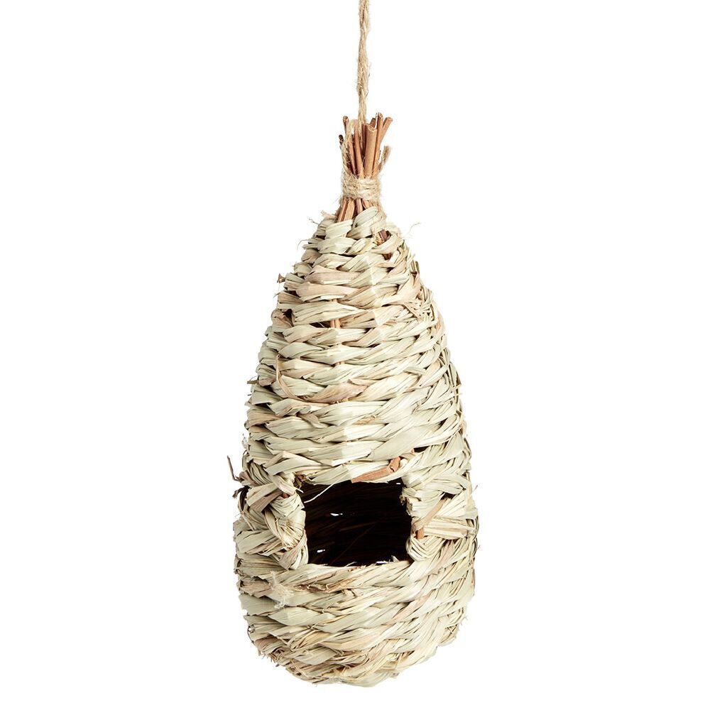 Nichoir à oiseau osier naturel Ø9xH25cm
