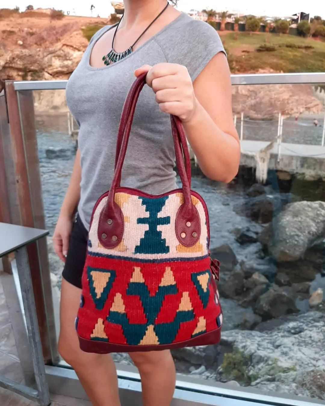 Rare Find Handwoven Rug Tote Bag