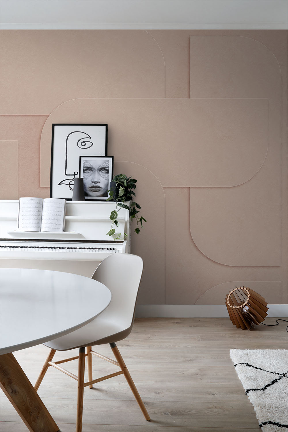 ESTAhome fotobehang 3D-motief zacht roze - 300 x 279 cm - 159380