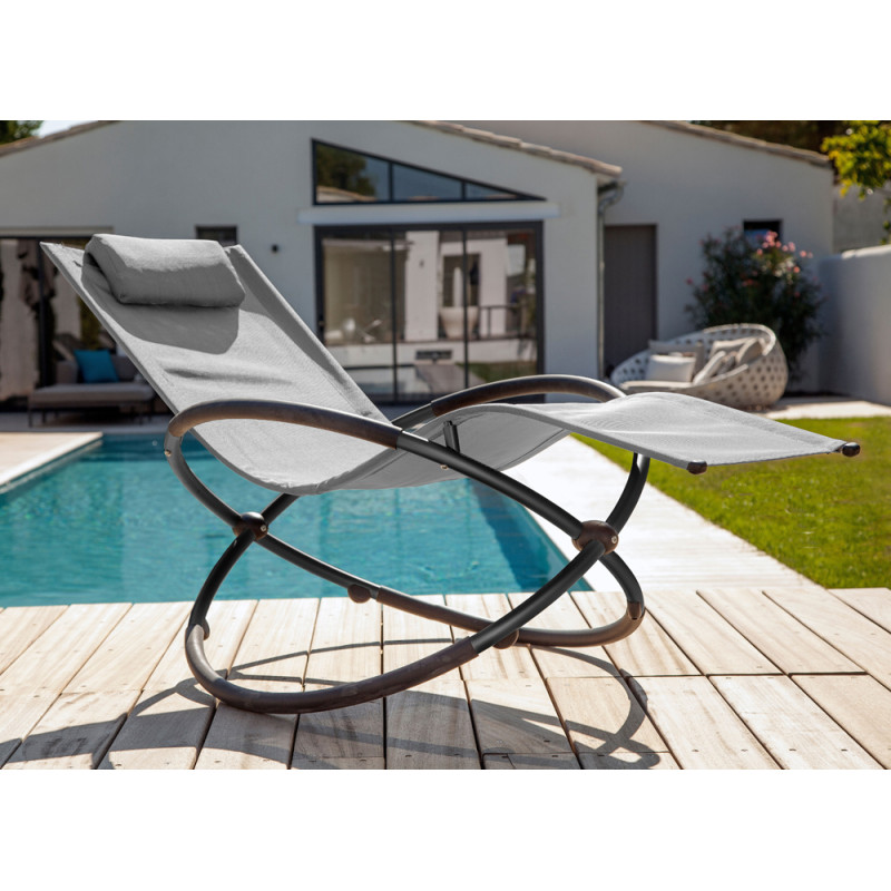 Rocking chair anthracite et perle