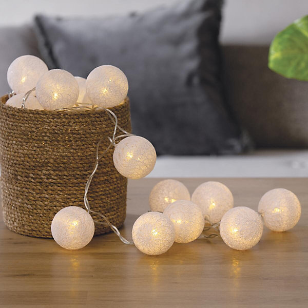 Guirlande LED 20 boules - blanc L435 cm - Atmosphera