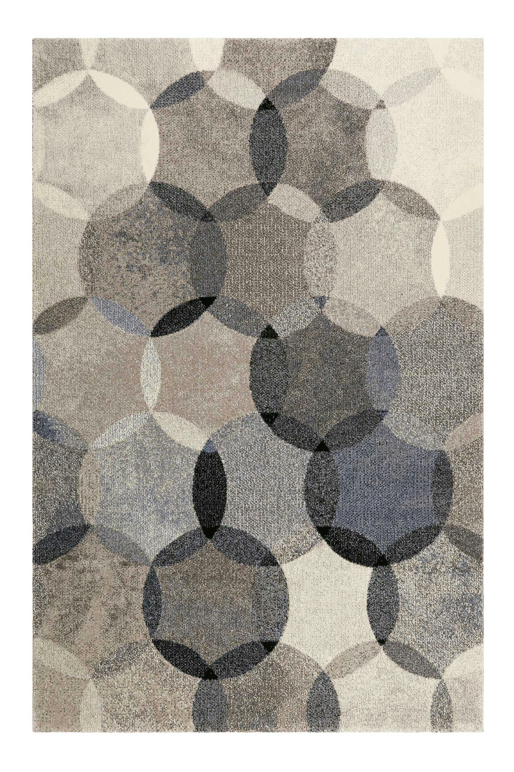 MODERNINA - Tapis motif cercles vintage nuances d'hiver 170x120