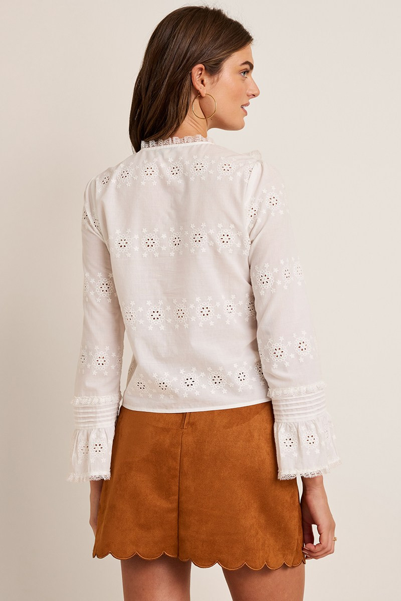 Alexis Eyelet Button Down Top