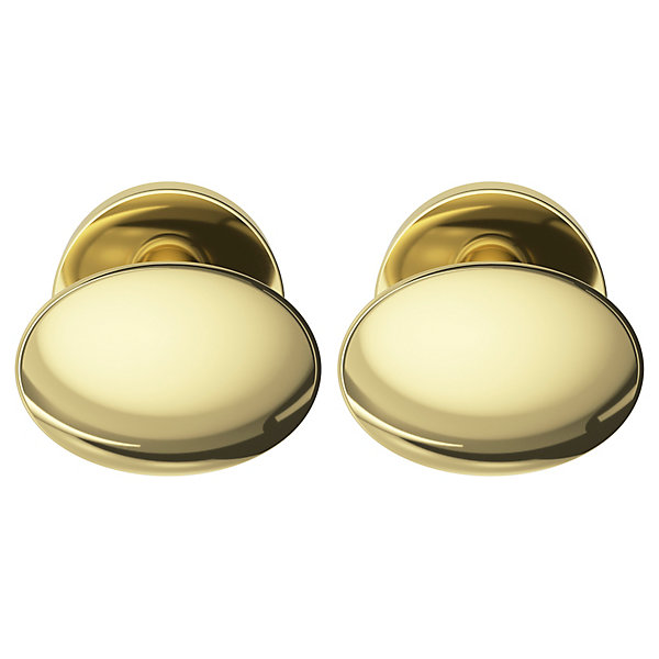 Bouton de porte double ovale GoodHome or Ø. 65mm x l.45 x H. 66mm