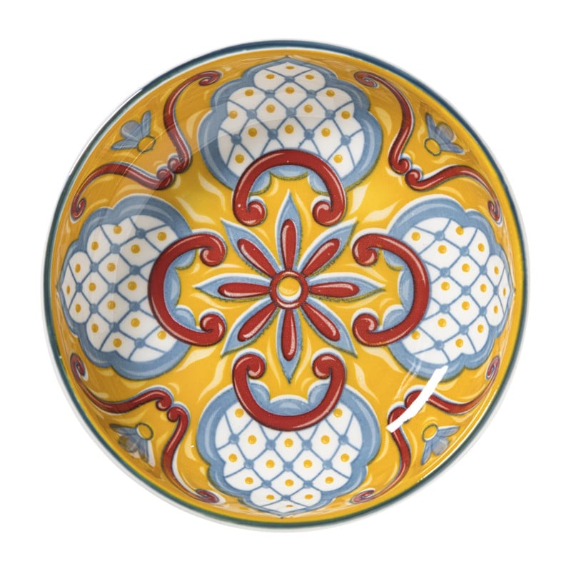 Schaaltje Carlos middel - geel/blauw - &Oslash;12.2x2.5 cm