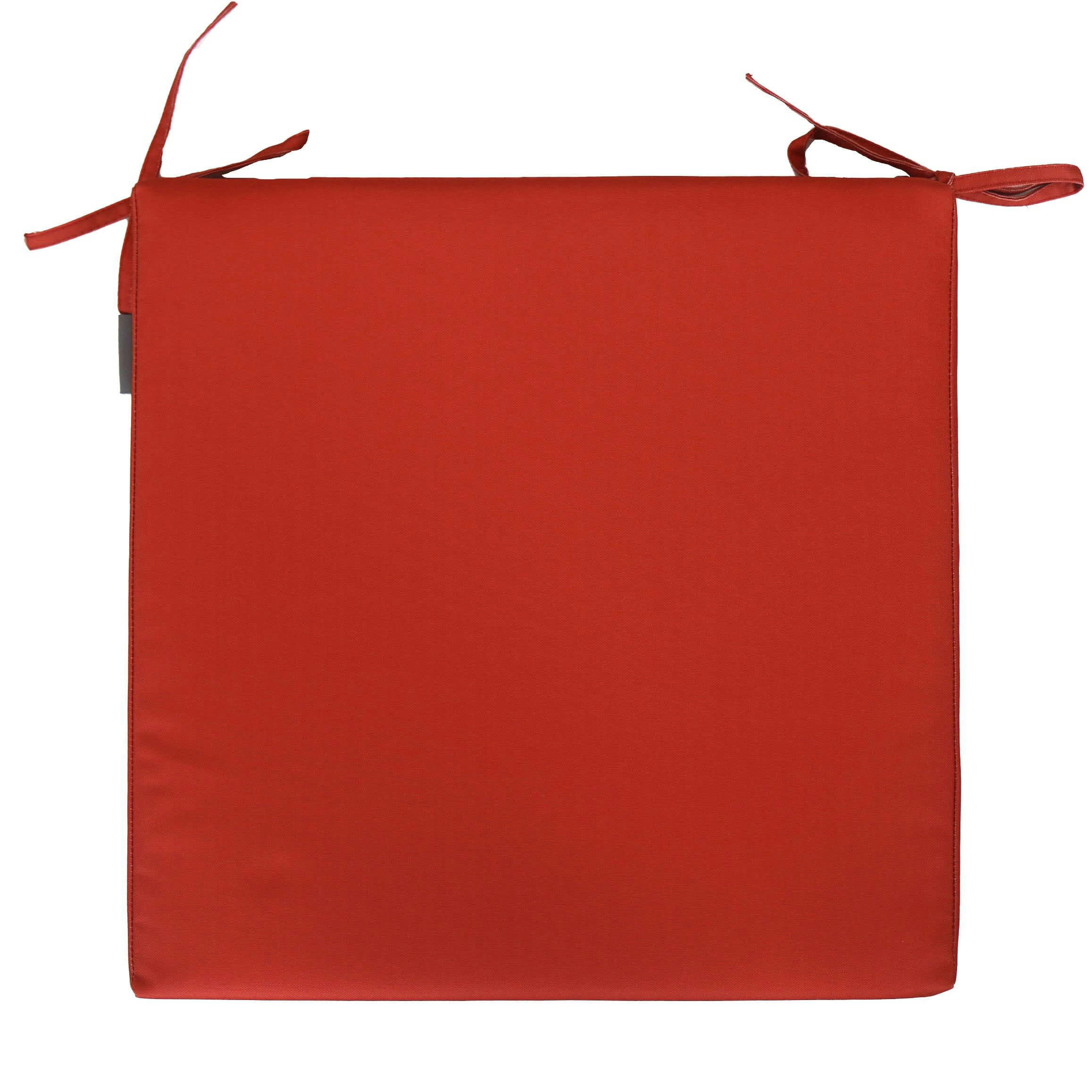 JUAN LES PINS - Galette de chaise carré en fibre synthétique orange 40x40