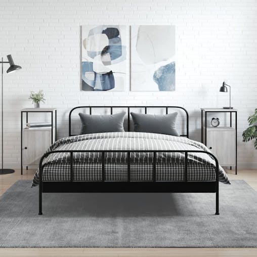 NNEVL Bedside Cabinets 2 pcs Grey Sonoma 41x31x80 cm Engineered Wood