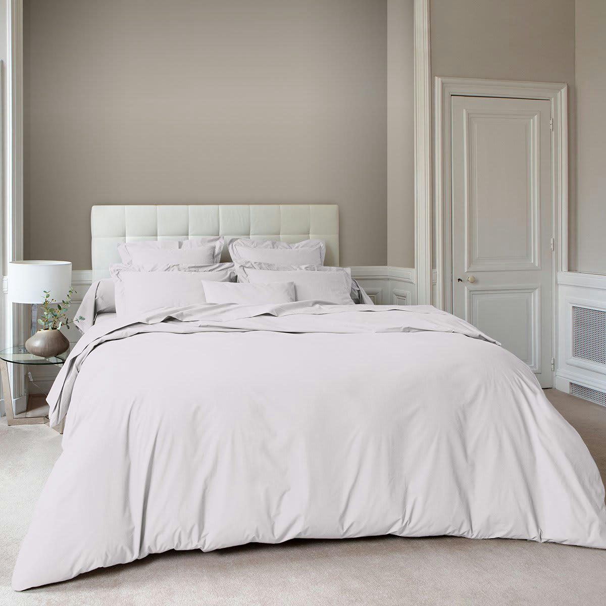 VEXIN - Housse de couette coton tourterelle 260x240 cm