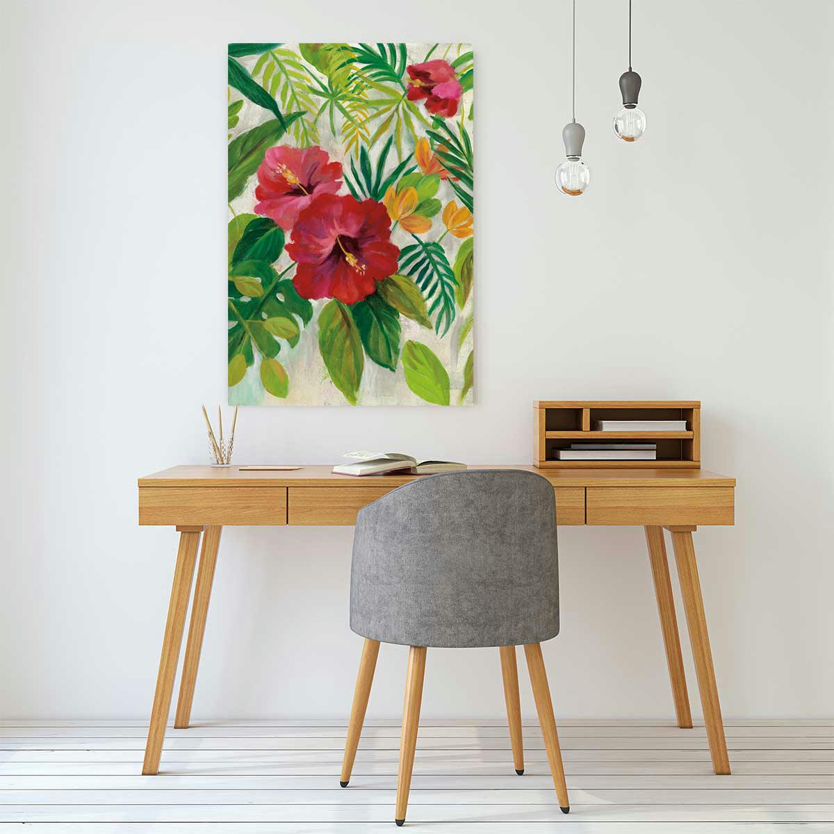 - Tableau Hibiscus des tropiques imprimé sur toile 60x90cm