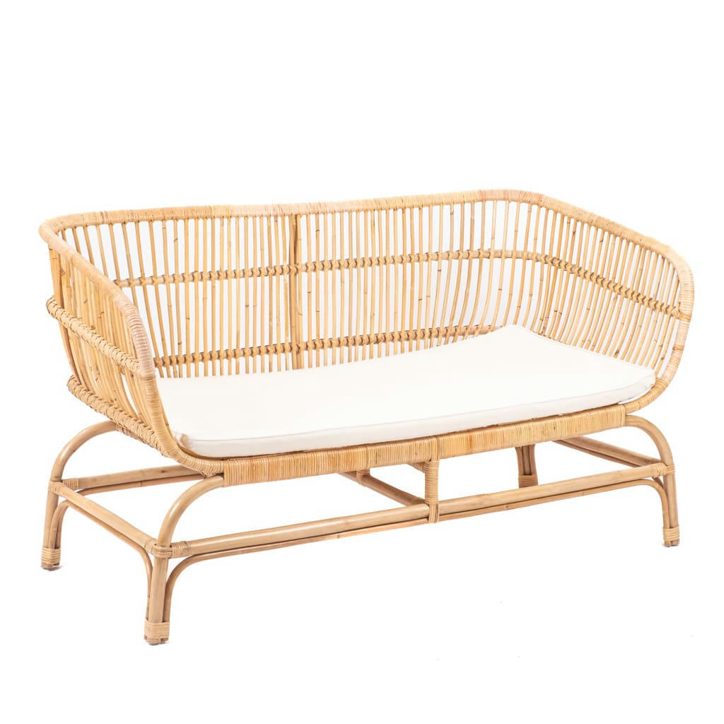 VIENNA - Banquette en rotin et pieds en teck