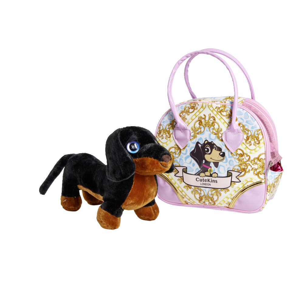 Chien peluche avec sac de transport