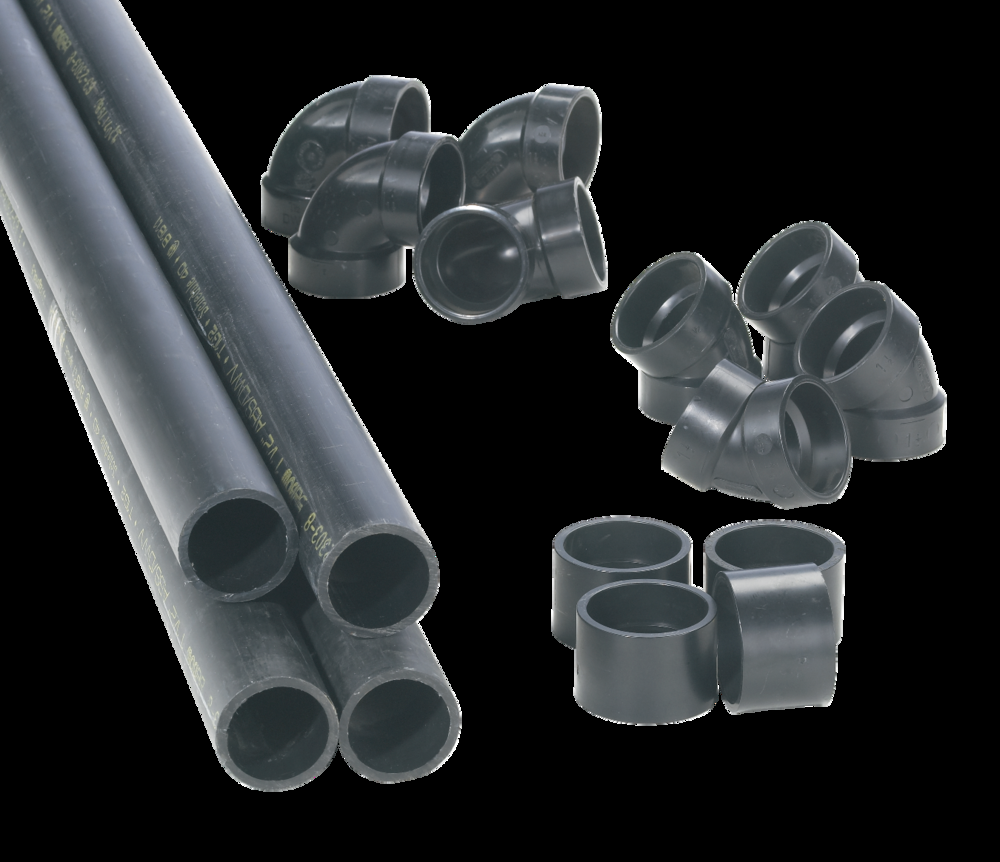 Bow ABS/DWV 90-Degree Elbow Pipe, Black, 1.5-in