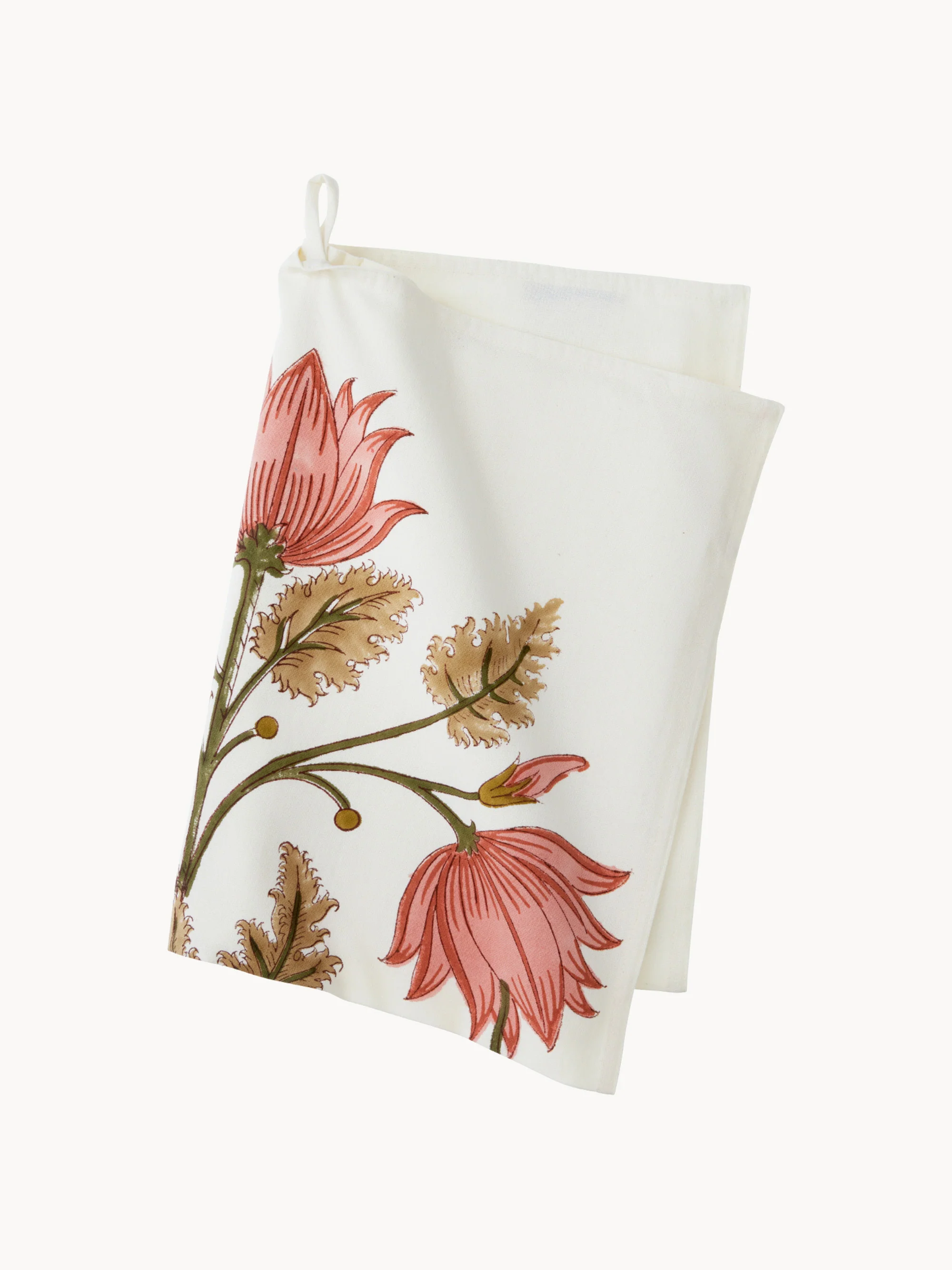 Handgefertigtes Geschirrtuch Lulu mit Blumen-Design