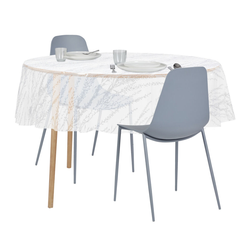 Nappe cristal ronde transparente motif lavande Ø150cm