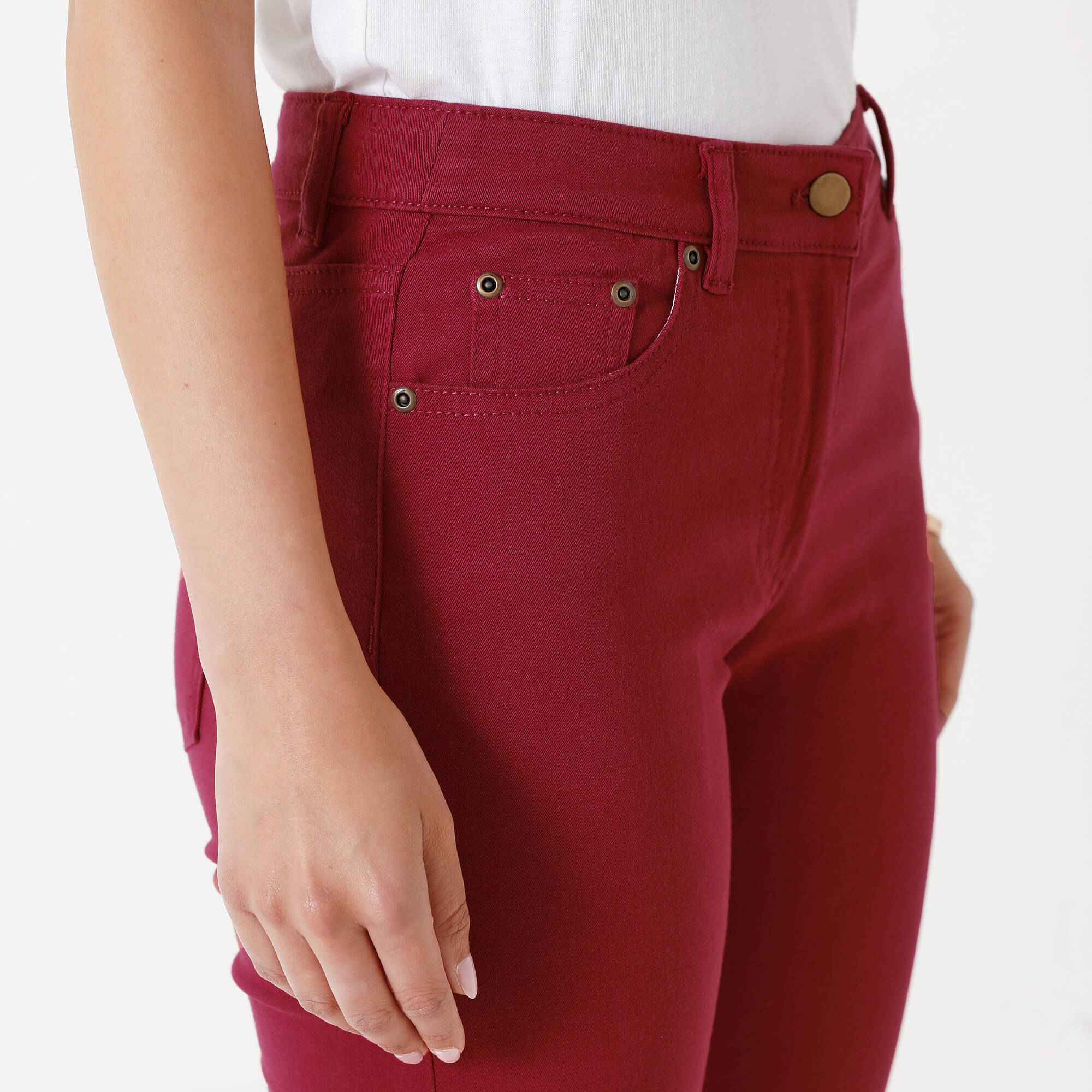 Pantalon 7/8ème fuselé stretch uni