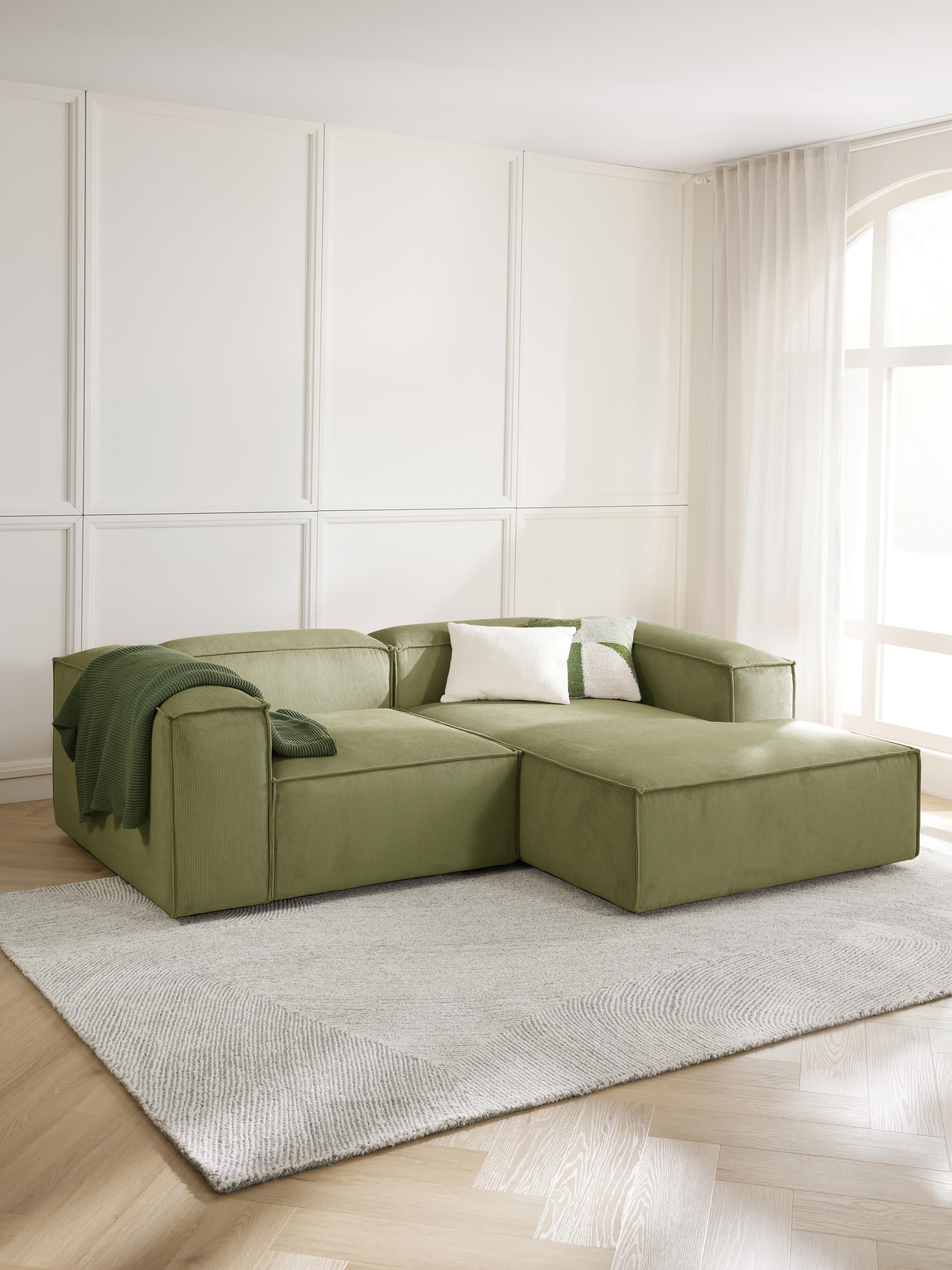 Modulares Ecksofa Lennon (2-Sitzer) aus Cord