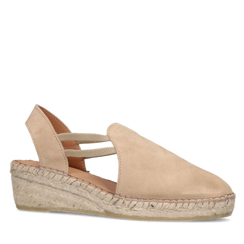 Manfield Beige suède sleehakken