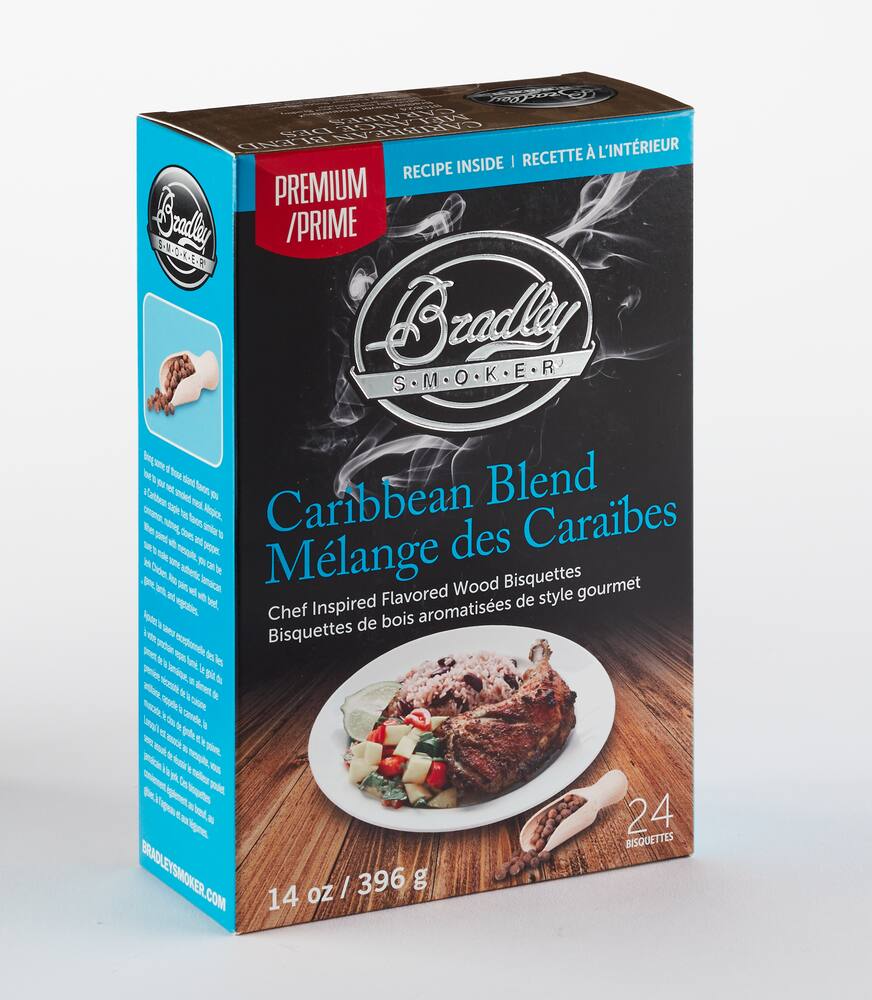 Bradley Smoker Premium Caribbean Blend Smoking Pure Wood Chip Bisquettes, 24-Pack