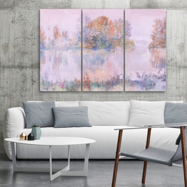 Feeby Obraz tryptyk na płótnie Widok na jezioro