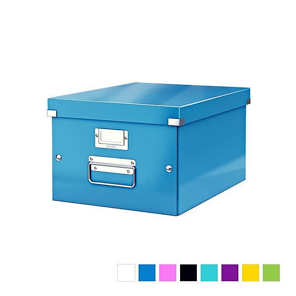 Boîte de rangement en carton Taille Moyenne A4  - Bleu