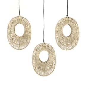 FurniLux Pendant lamp ovo cluster rectangular - natural - 13x66x132 cm