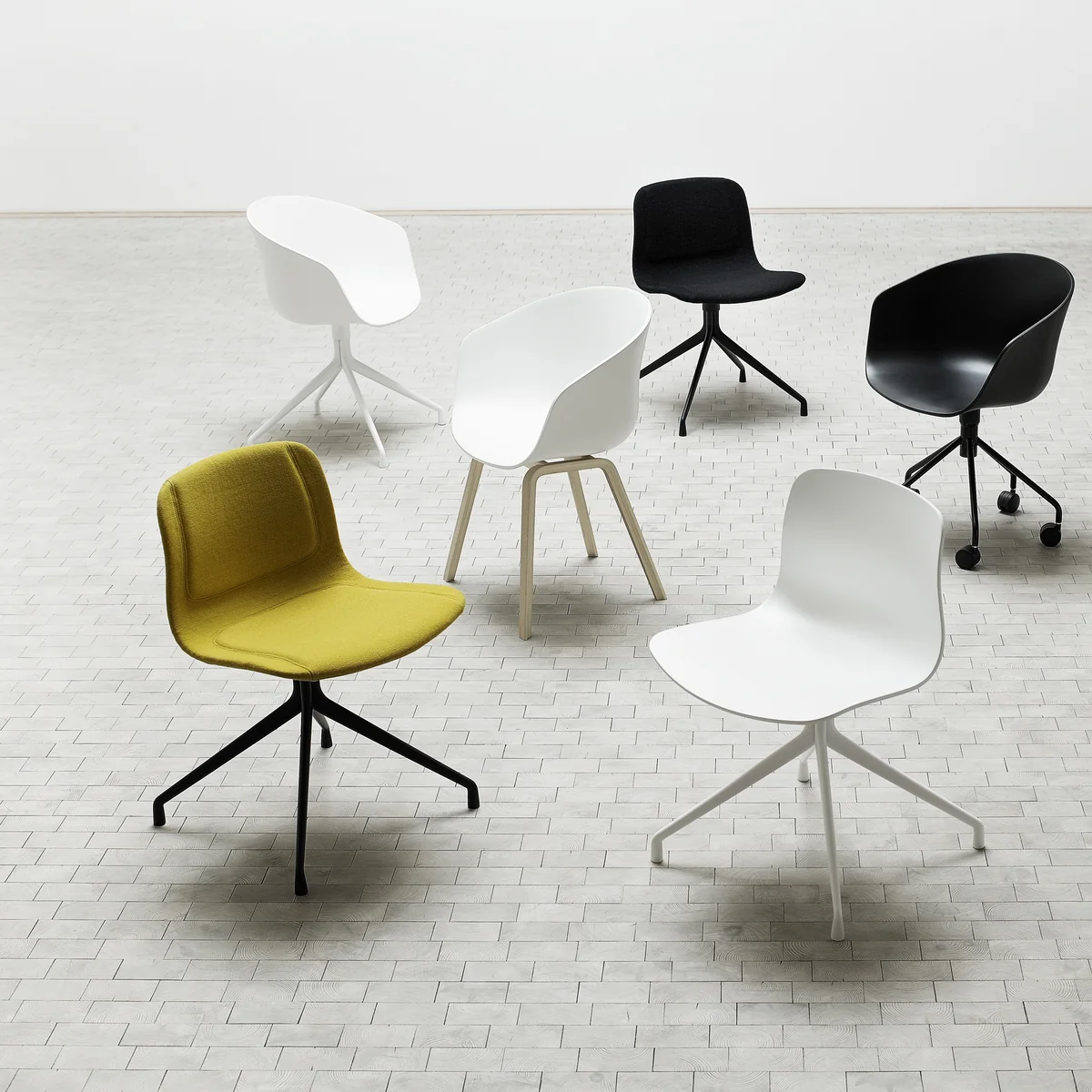 HAY - About A Chair AAC 50 mit Gaslift, Aluminium weiß / white 2.0