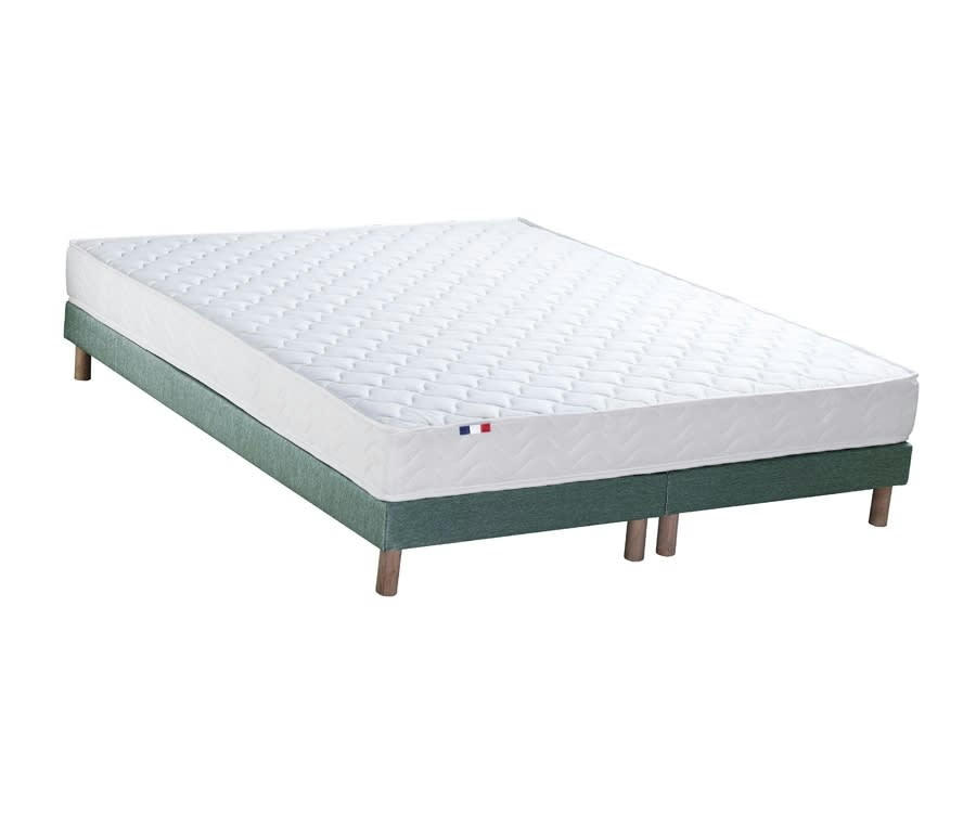 ENSEMBLE INITIAL - Ensemble matelas accueil latex 3 zones sommier vert 160x200