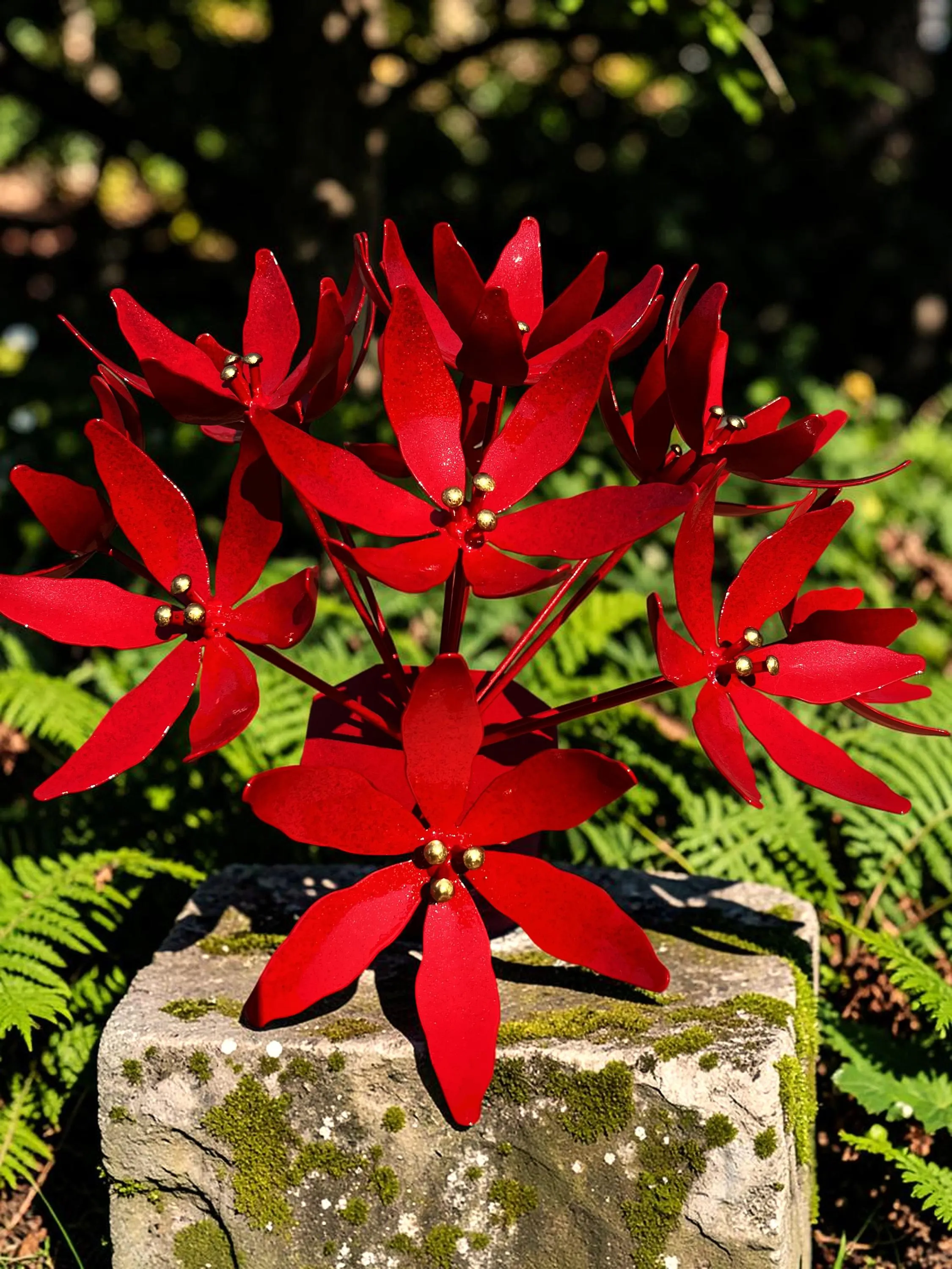 Copper metal flake garden bush