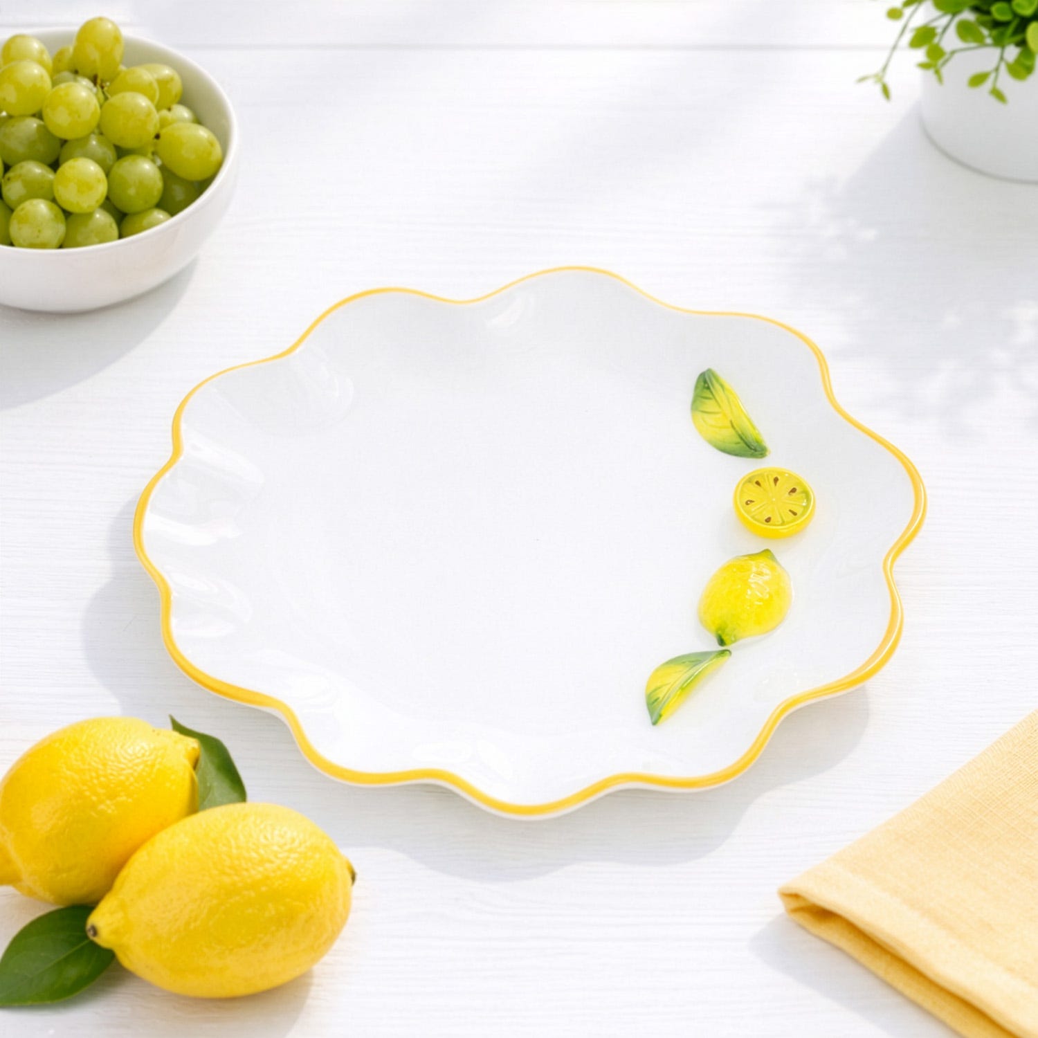 Piatto da portata 22 cm ceramica Limoni