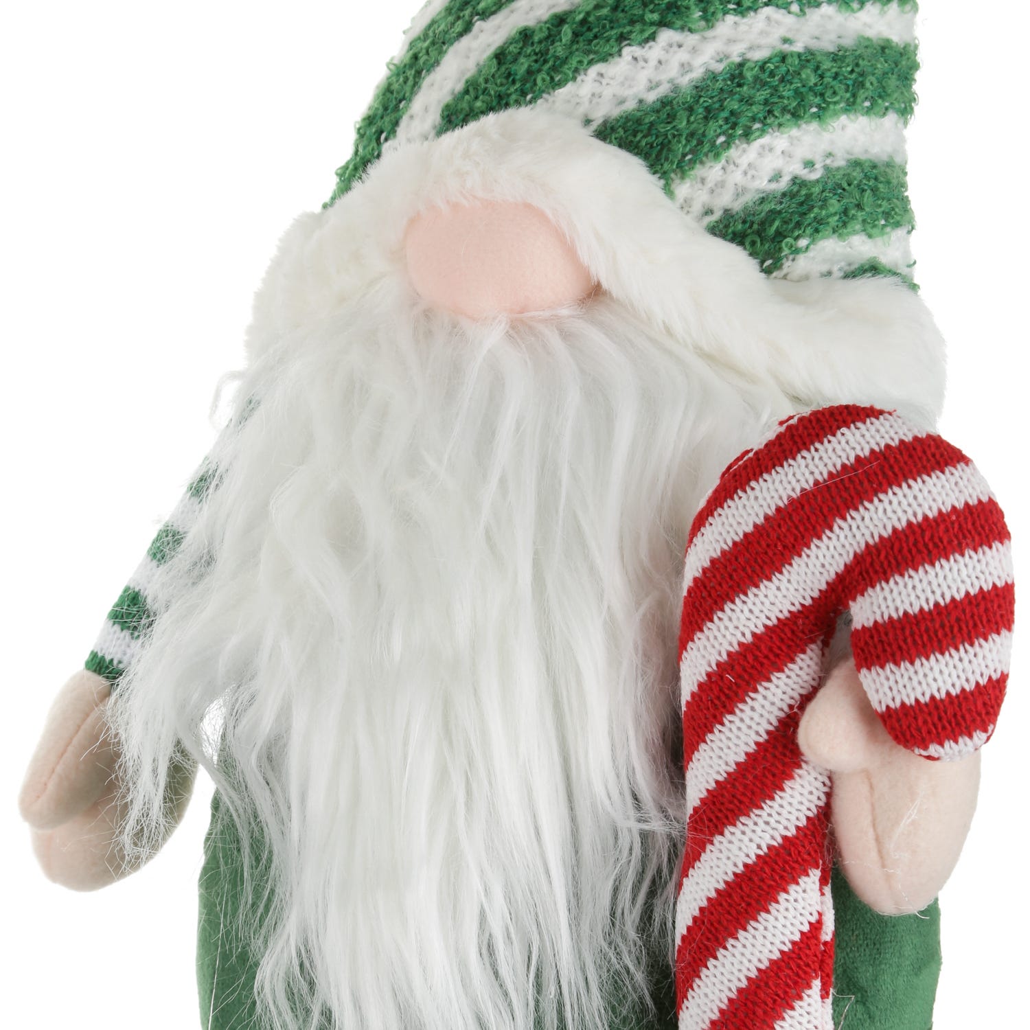 Gnomo Natale gambemolli 75 cm righe verde bianco