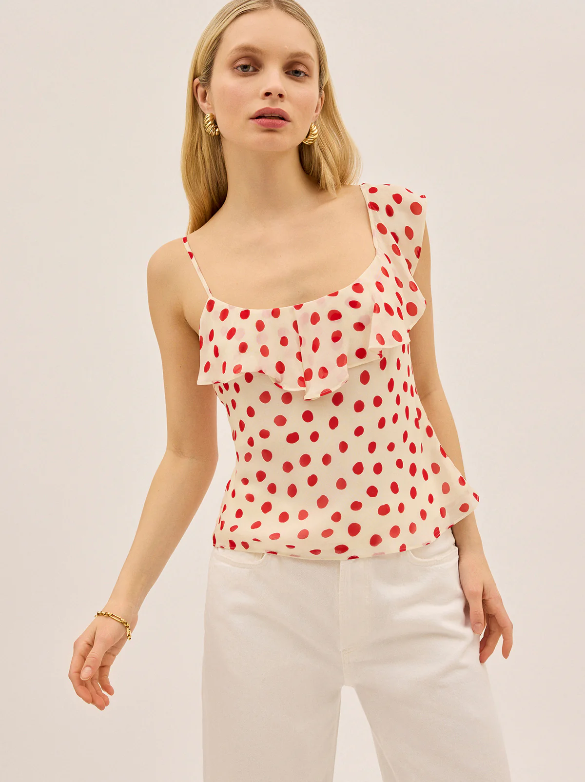 Rosaline Red Polka Dot Top