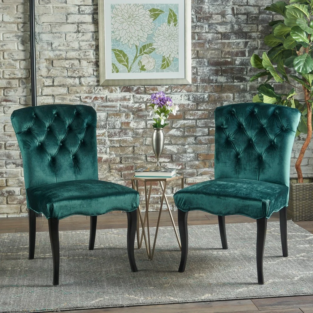Hallie Traditional Velvet Dining Chair (Set of 2) by Christopher Knight Home