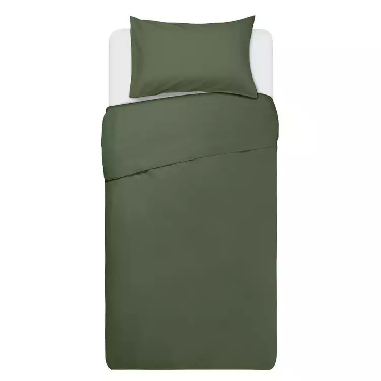 Habitat Polycotton Plain Khaki Bedding Set - Single
