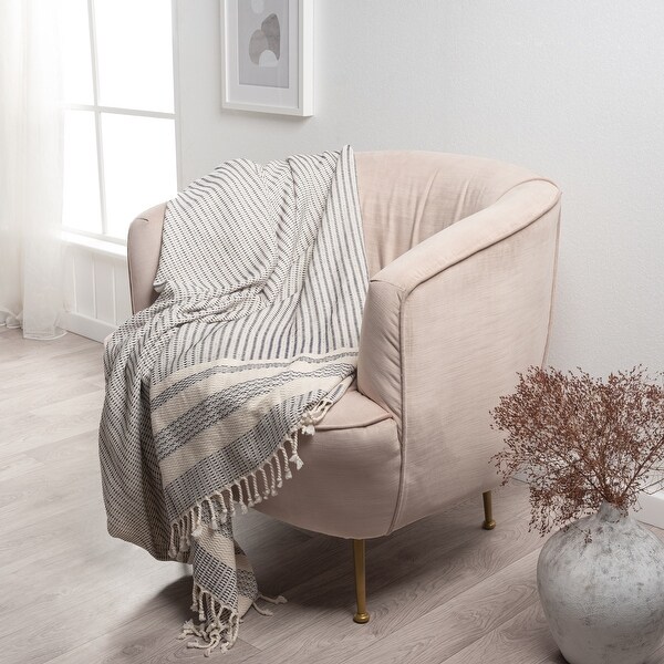 LR Home Striped Premium Turkish Cotton Standard Size Throw Blanket