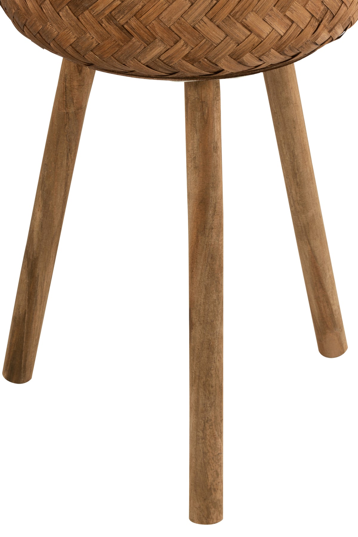 J-Line bloempot Drie Poten - bamboe/kunststof - naturel - 3 stuks - Ø 37 cm