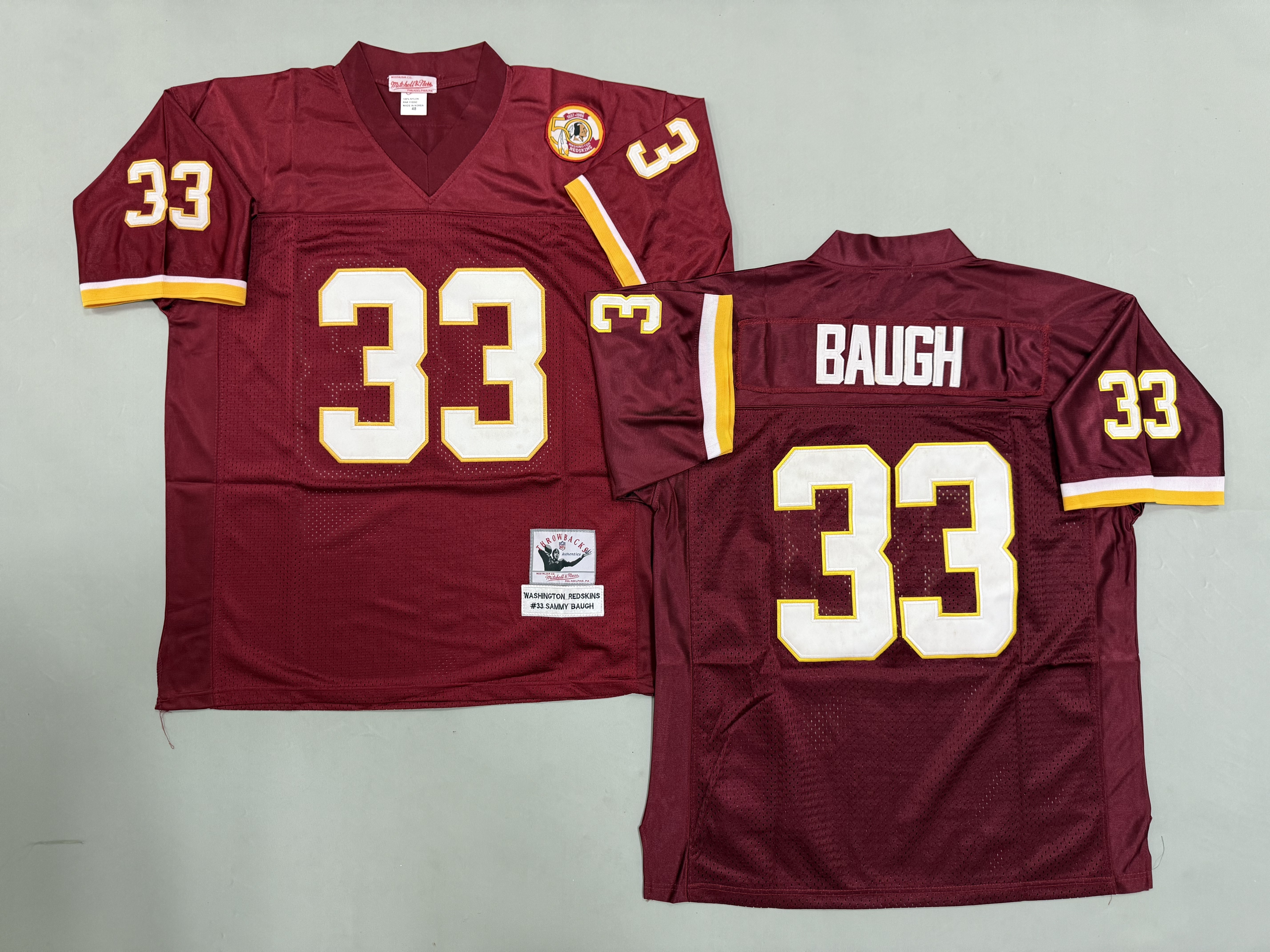 Sammie Baugh Washington Redskins Authentic Throwback Retired Player Jersey