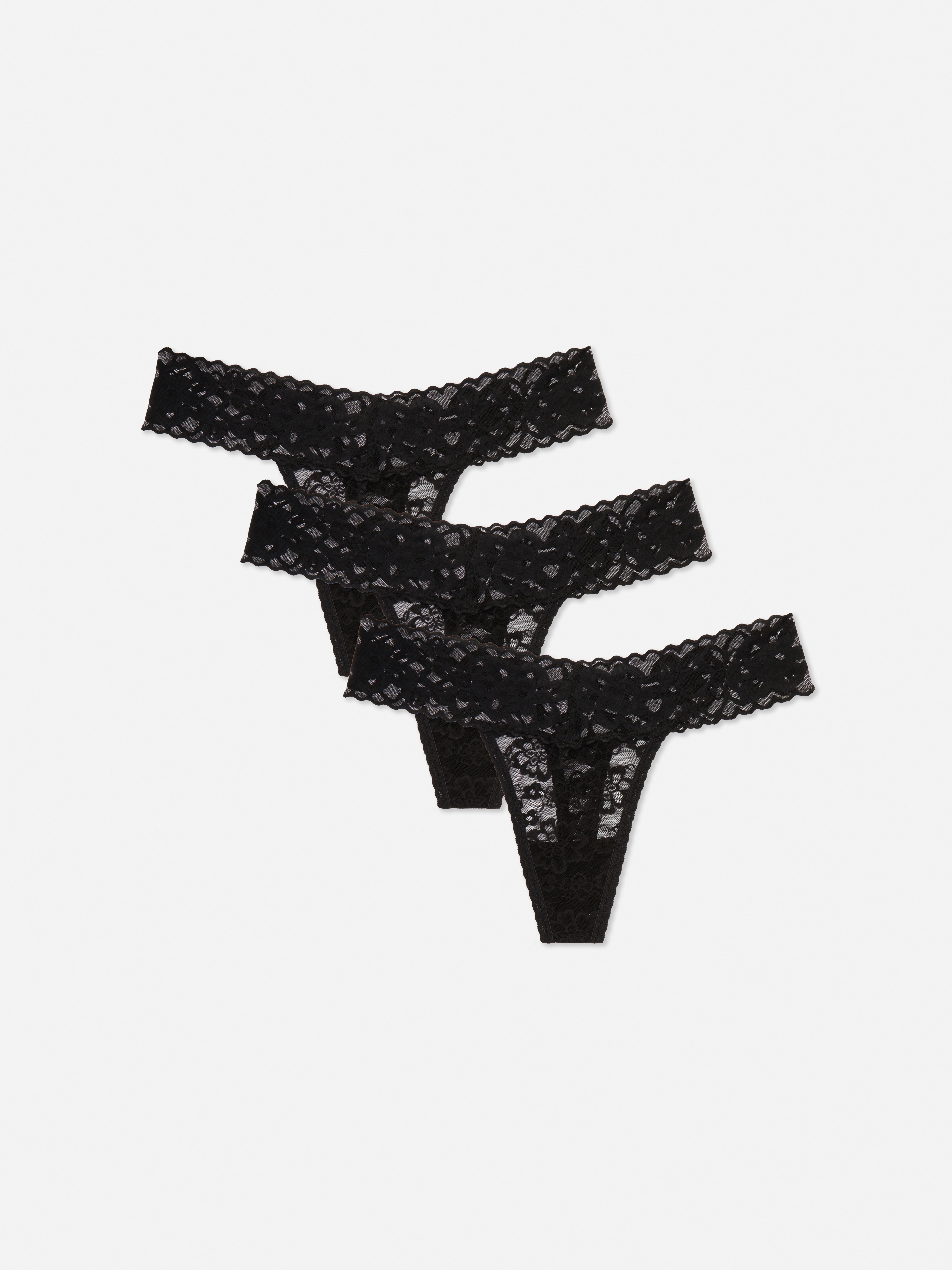 3-Pack Lace Bandeau Thongs