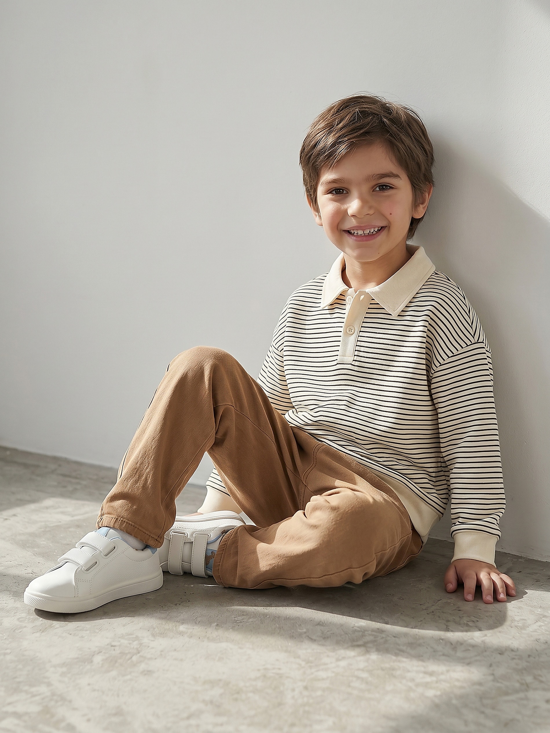 Bawełniana bluza polo w paski