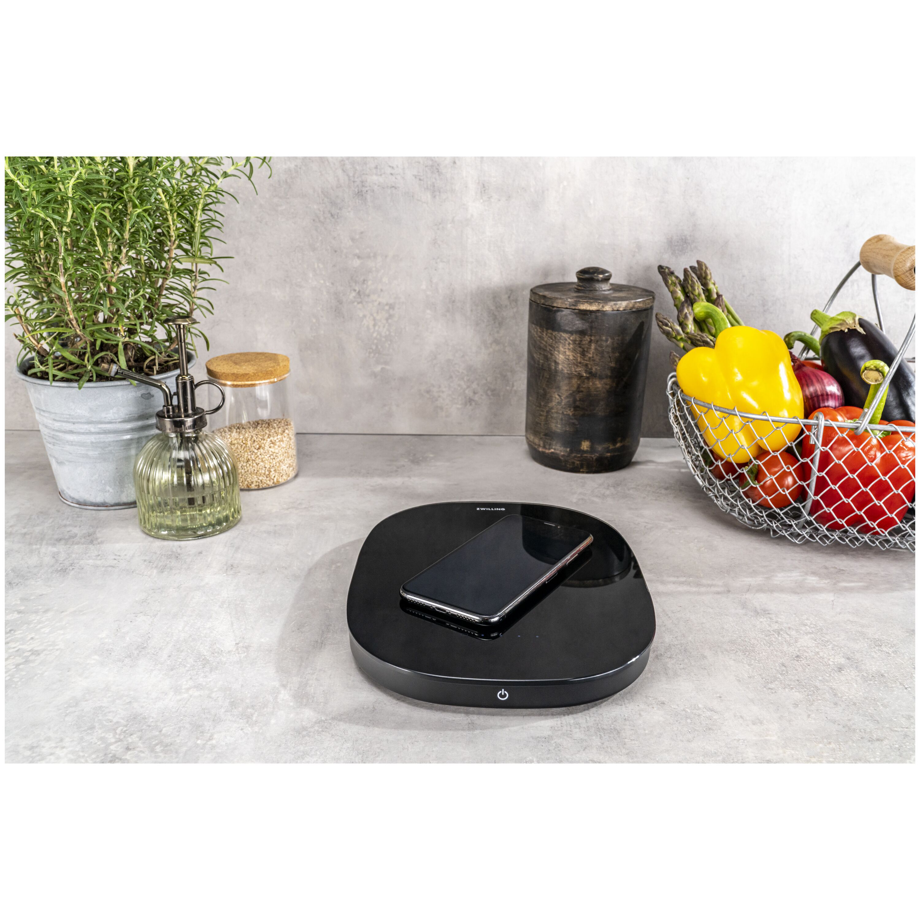 Wireless Charging Digital Kitchen Scale black