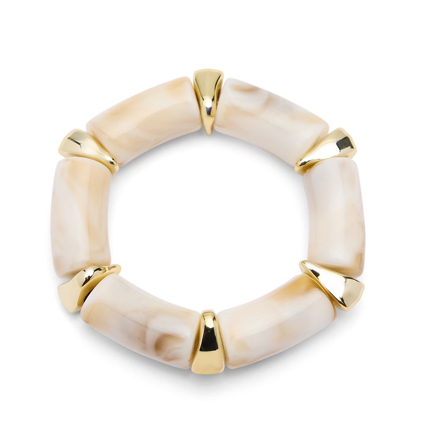 Manfield Beige armband met gouden details