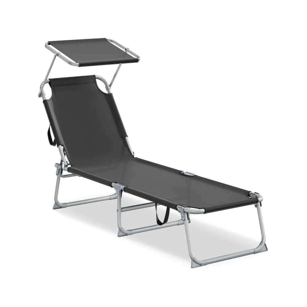 Chaise longue d'extérieur pliante, 189 x 53 x 28,5 cm