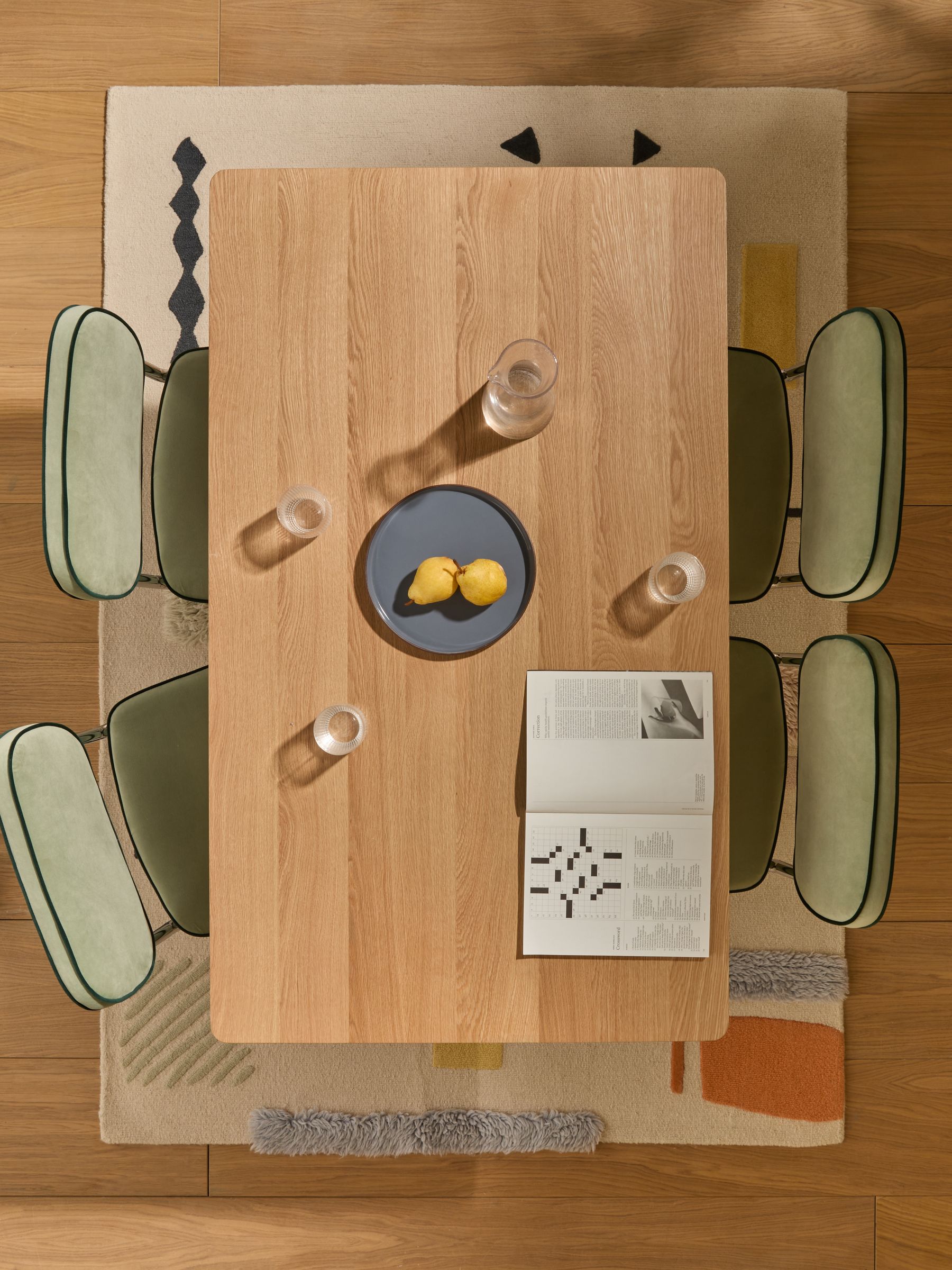 Jenson Compact Rectangular 6 Seater Dining Table in Oak