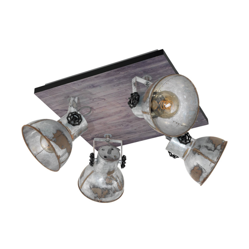 Spot Barnstaple zinc aspect usagé E27 4 x 40 W EGLO