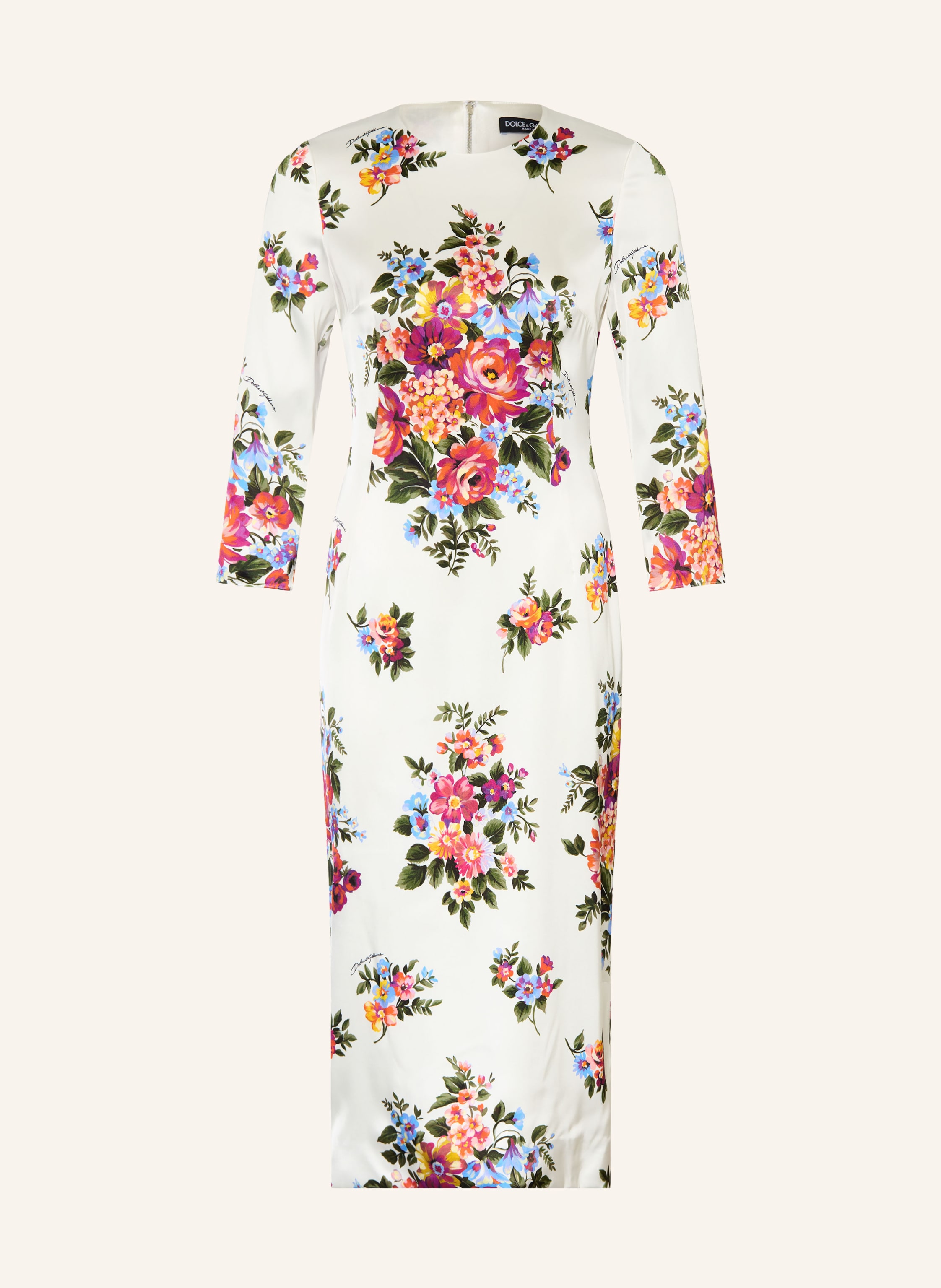 DOLCE & GABBANA Satinkleid mit 3/4-Arm