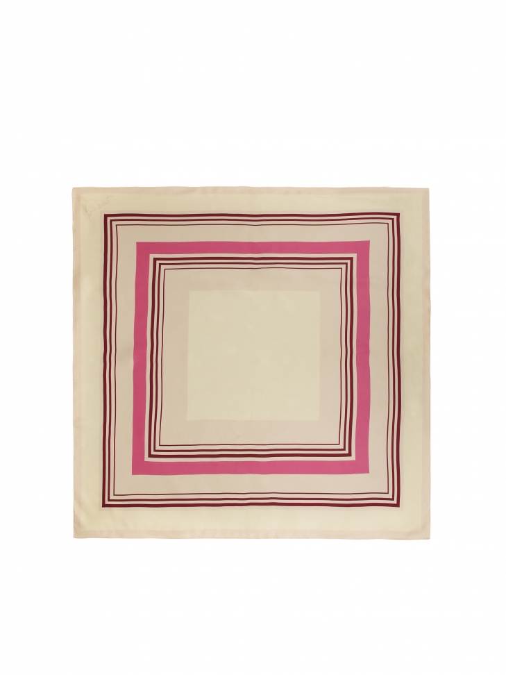 Beige and pink silk scarf