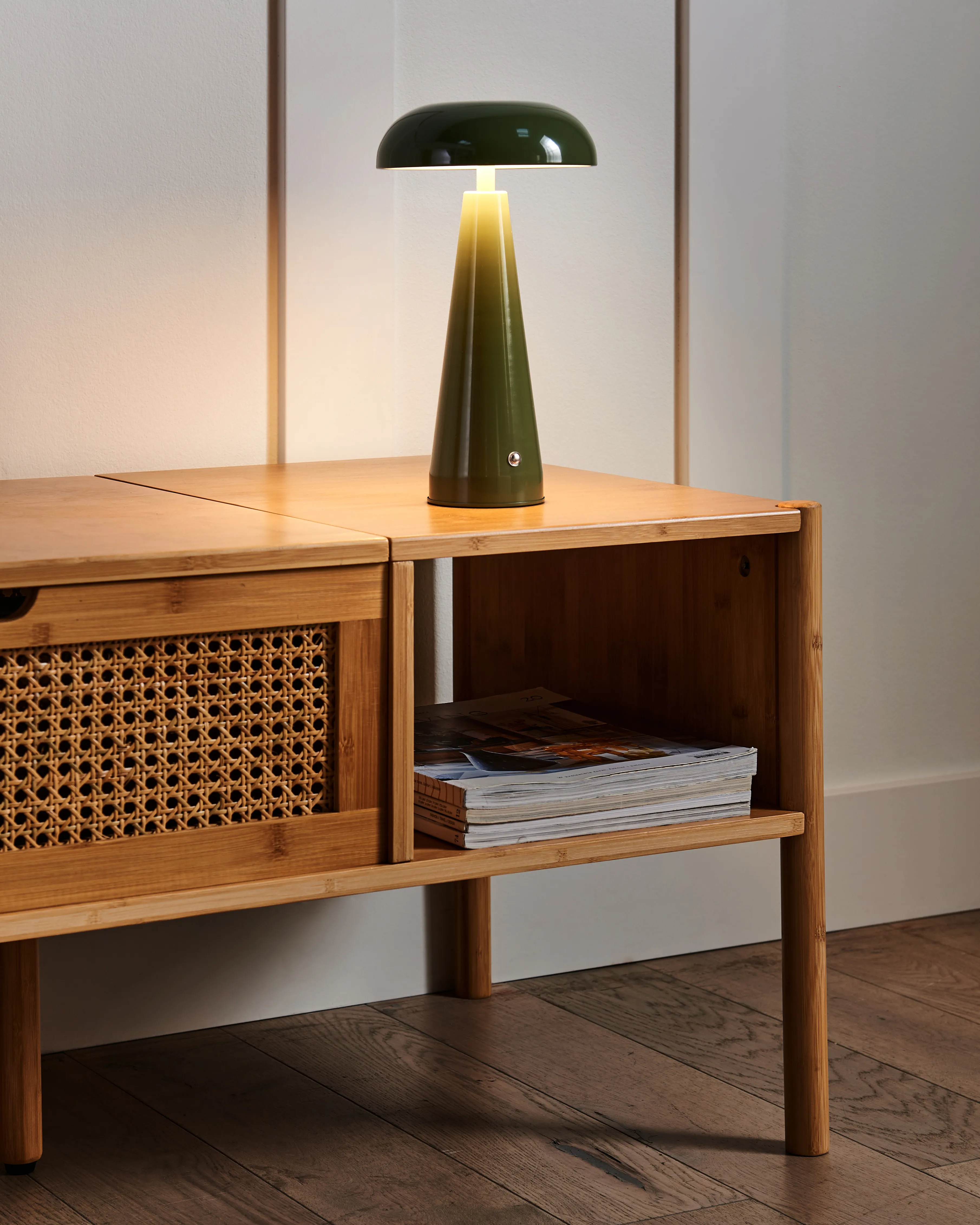 Wireless LED Table Lamp BOCONO with Dimmer Metal Green