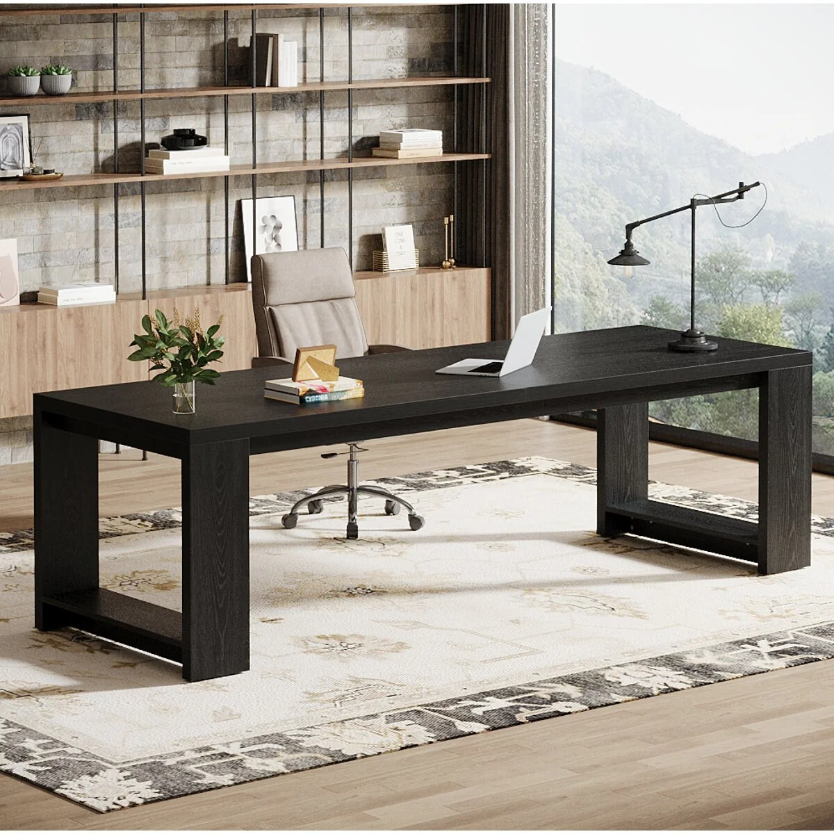 86.6 Inch Extra Long Desk Witing Table Large Desk Workstation Desk