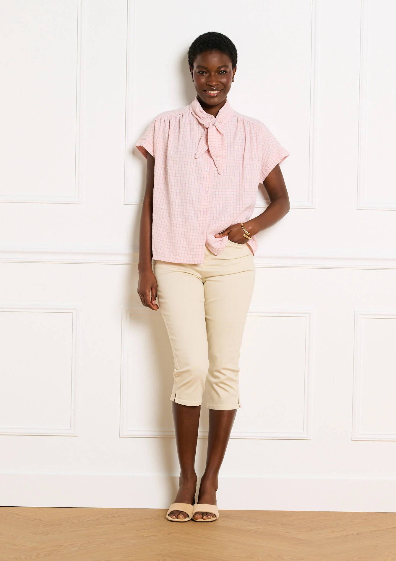 Capri broek met slanke pasvorm